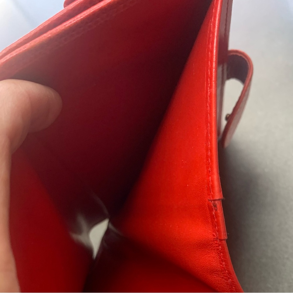 Loewe Anagram Tri-fold Compact Wallet Red Leather - EUC - Picture 7 of 11